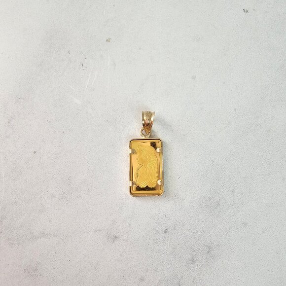 1 Gram Credit Suisse Gold Bar with Polished Bezel 14k Yellow Gold - Picture 5 of 5